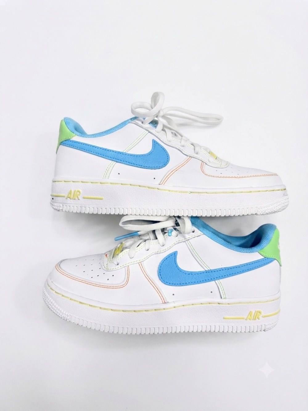 Nike Air Force 1 Low Pastel Pack White Blue Green Sneakers 5Y Or Women’s 7